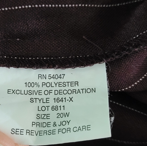 Vintage Pride & Joy Pin Striped Wide Straight Leg Trousers Sz20w Womens Brown - Picture 8 of 8